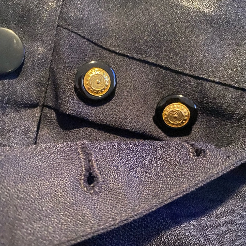 Vintage sailor pants. Blue black crêpe machine.⚓️tie up back  very unique. - Picture 8 of 11